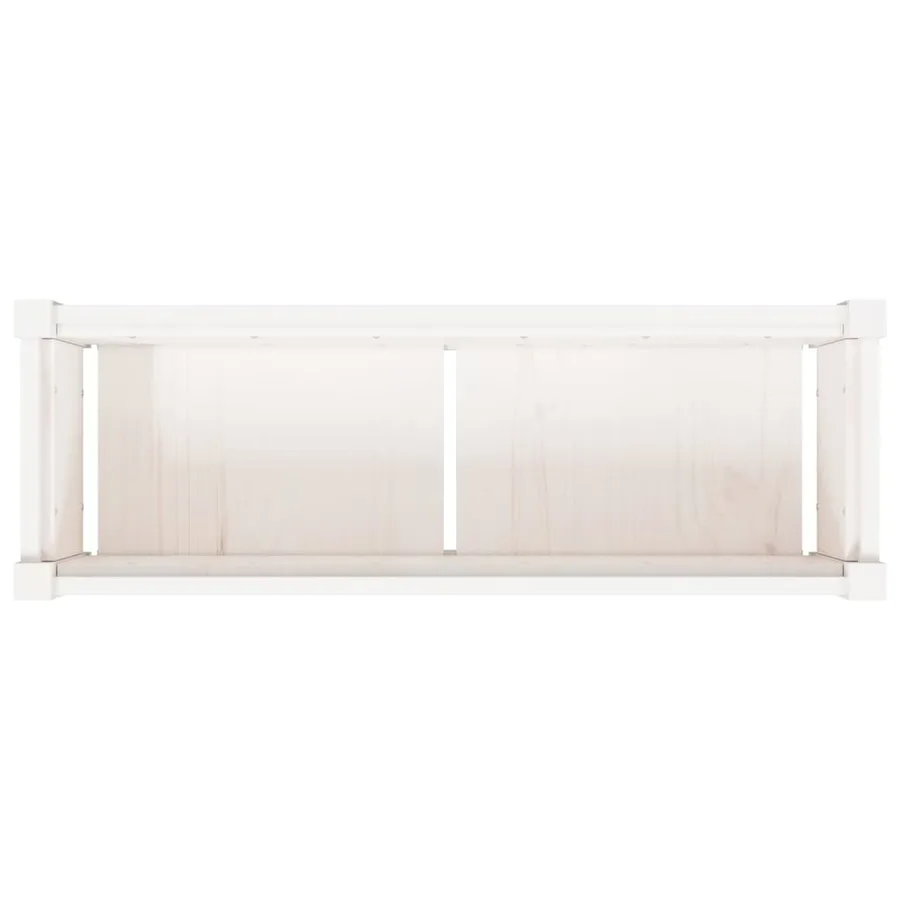 Jardinières 2 pcs blanc bois de pin massif - 9