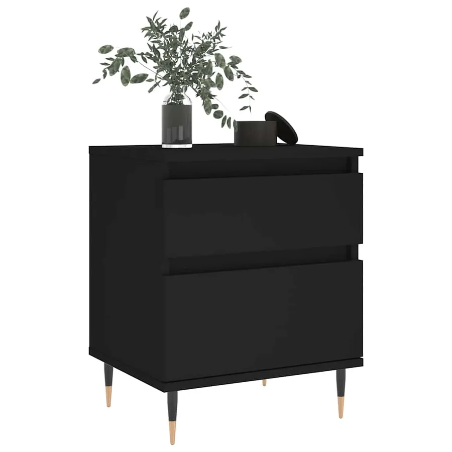 Tables de chevet 2 pcs noir 40x35x50 cm bois d’ingénierie - 4