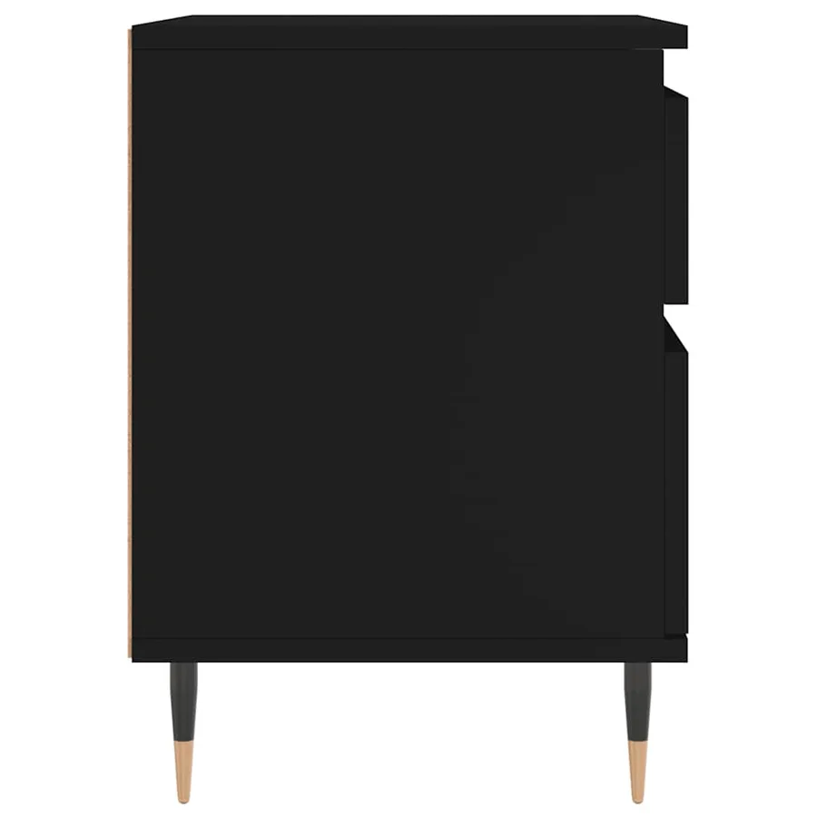 Tables de chevet 2 pcs noir 40x35x50 cm bois d’ingénierie - 8