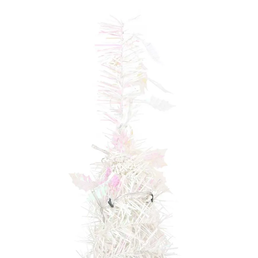 Sapin de Noël artificiel escamotable 100 LED blanc 150 cm - 7