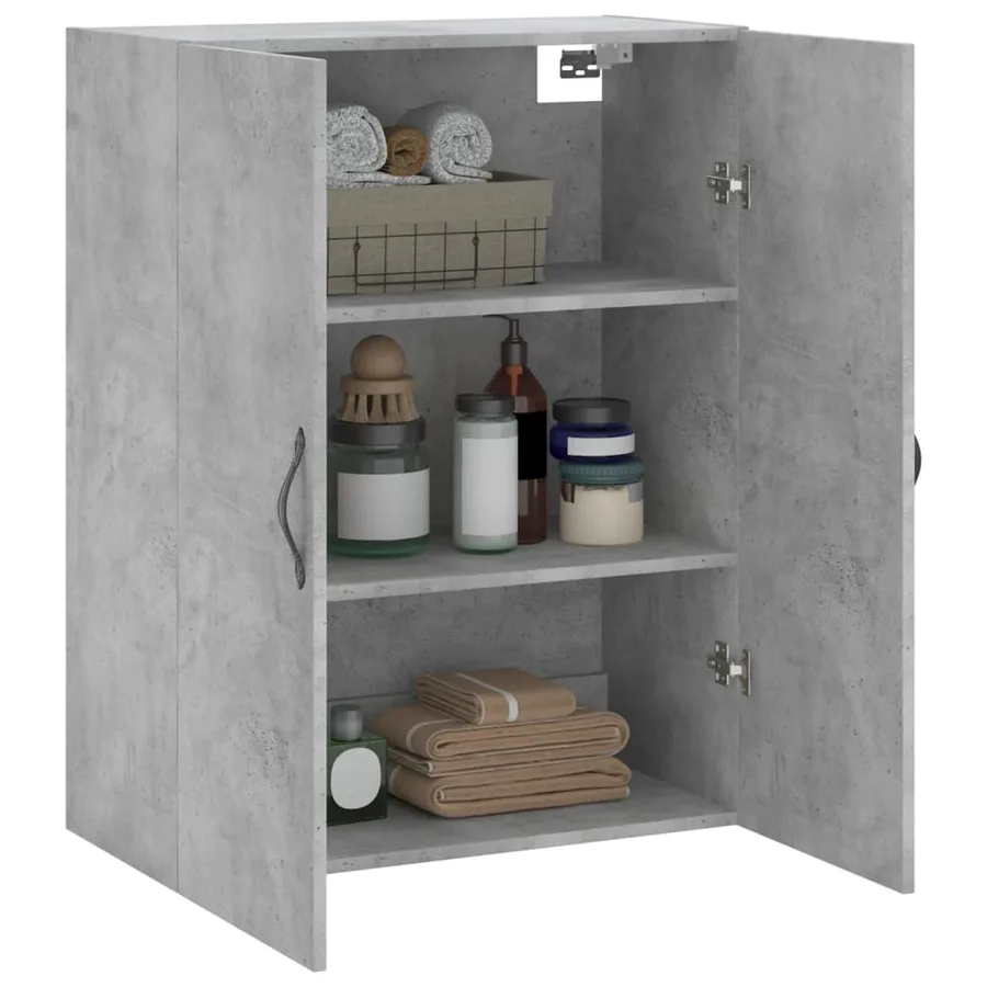 Armoire murale gris béton 69,5x34x90 cm bois d'ingénierie - 5
