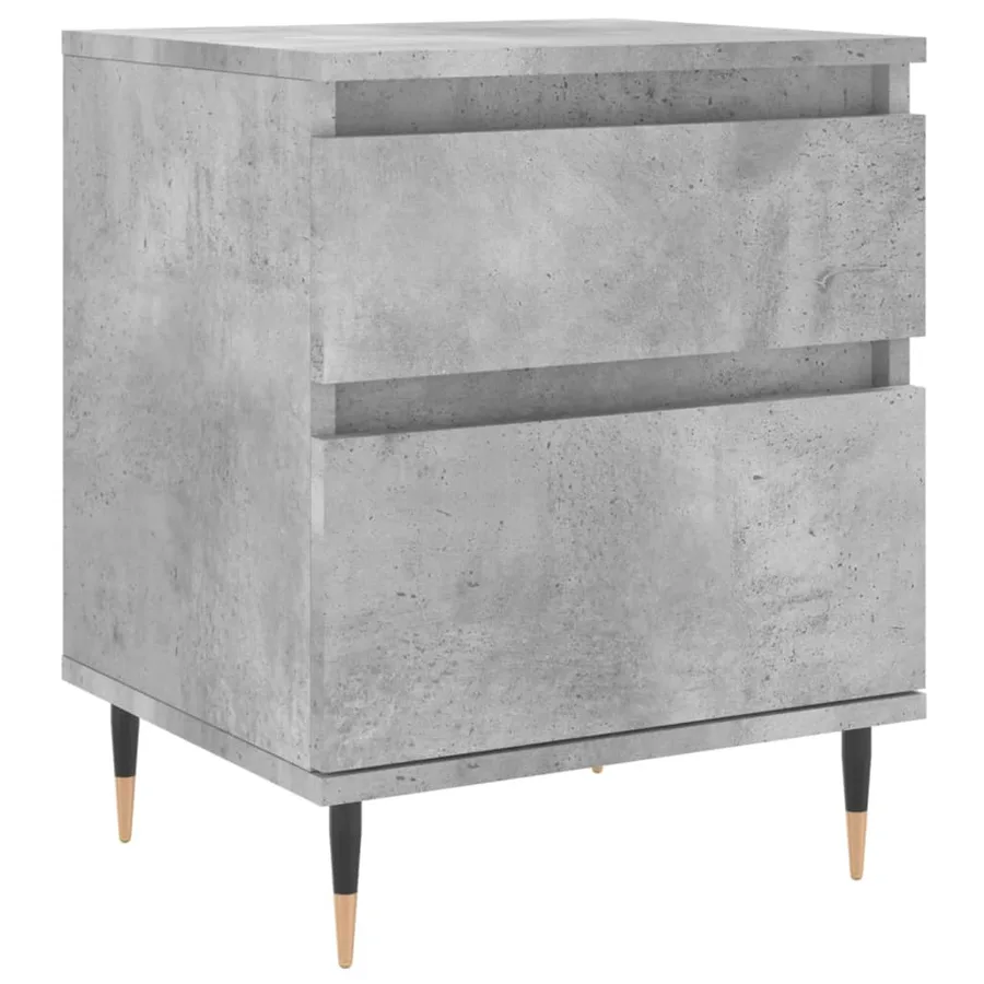 Table de chevet gris béton 40x35x50 cm bois d’ingénierie - 2