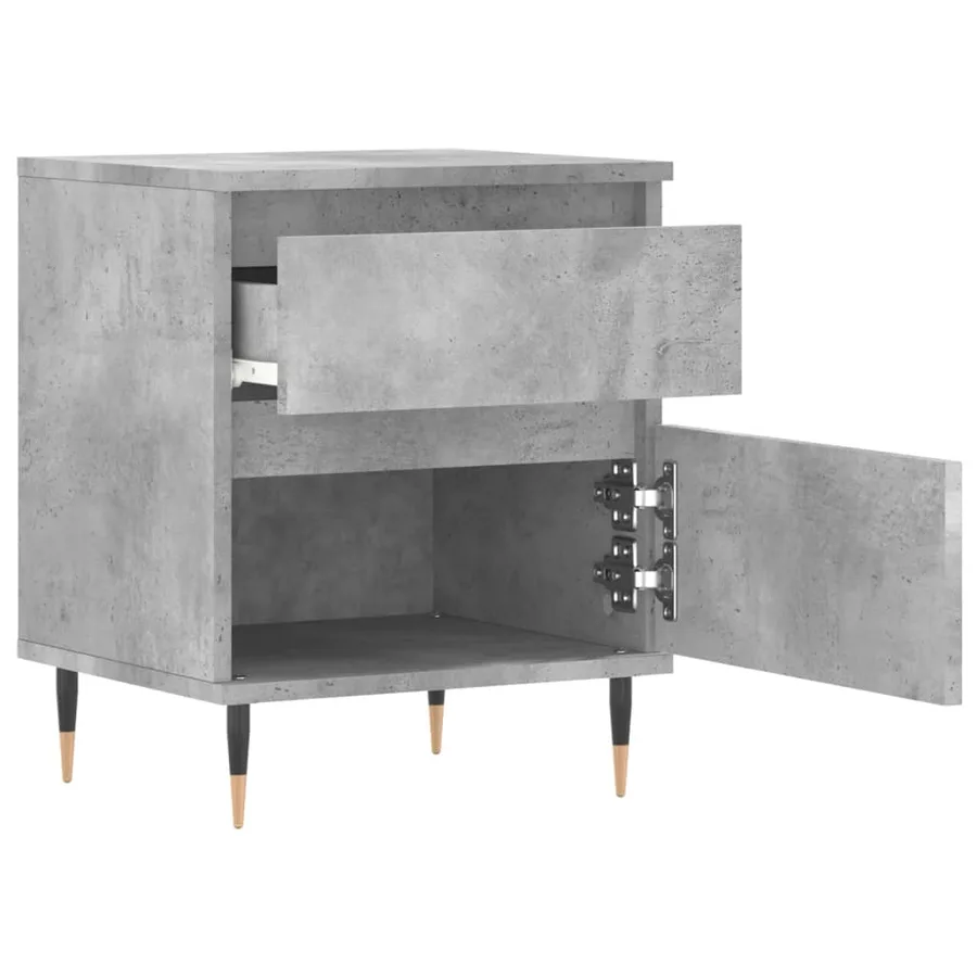 Table de chevet gris béton 40x35x50 cm bois d’ingénierie - 4
