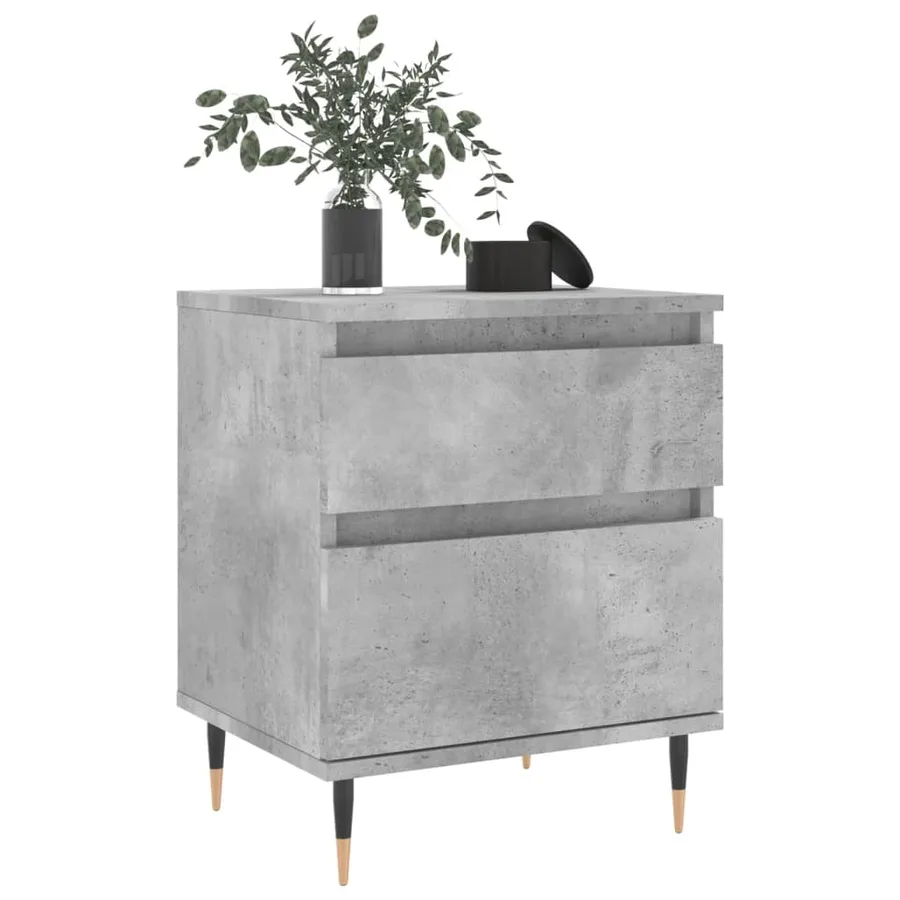 Table de chevet gris béton 40x35x50 cm bois d’ingénierie - 9