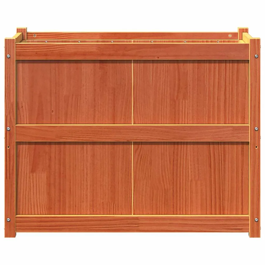 Jardinière cire marron 90x50x70 cm bois de pin massif - 5