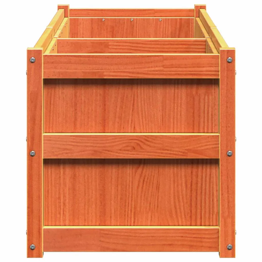 Jardinière cire marron 90x50x70 cm bois de pin massif - 6