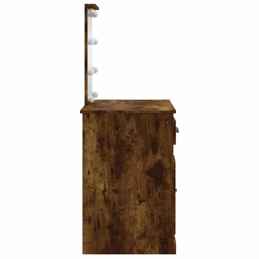 Coiffeuse avec lumières LED chêne fumé 90x42x132,5 cm - 6