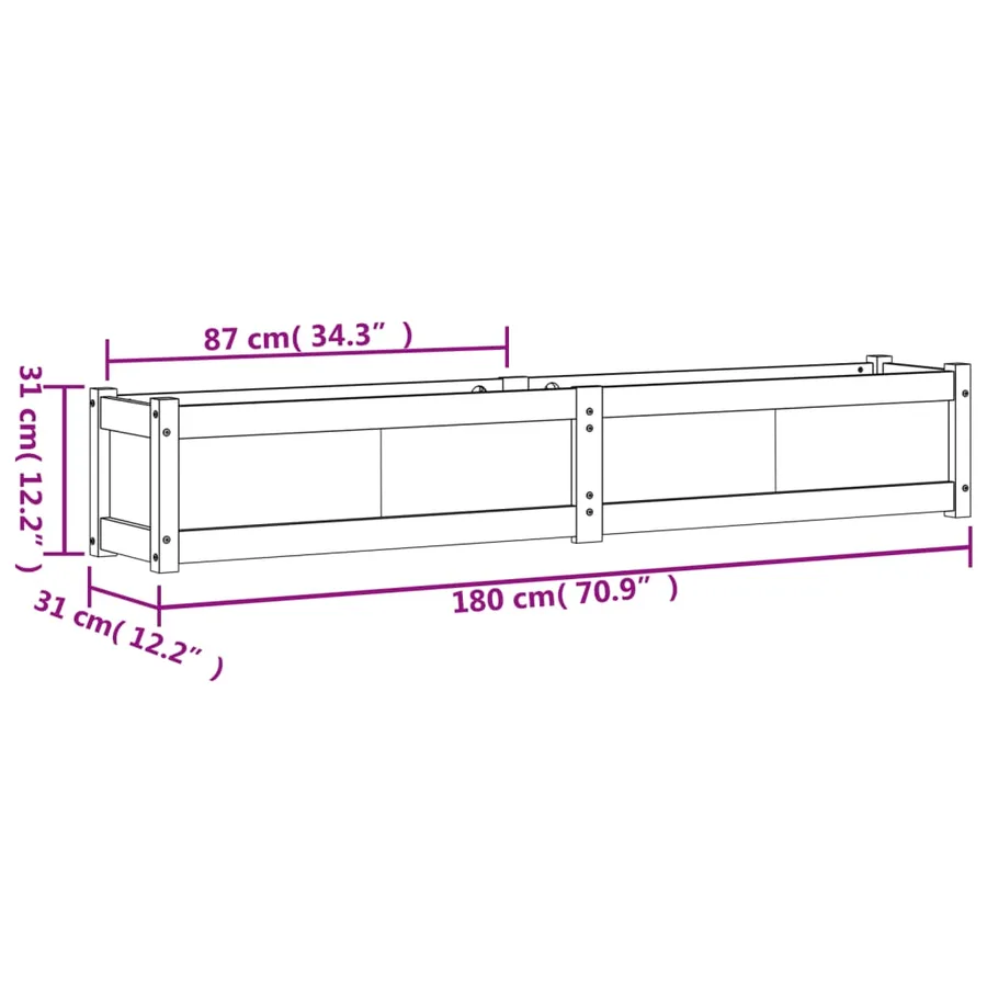 Jardinières 2 pcs cire marron bois de pin massif - 12