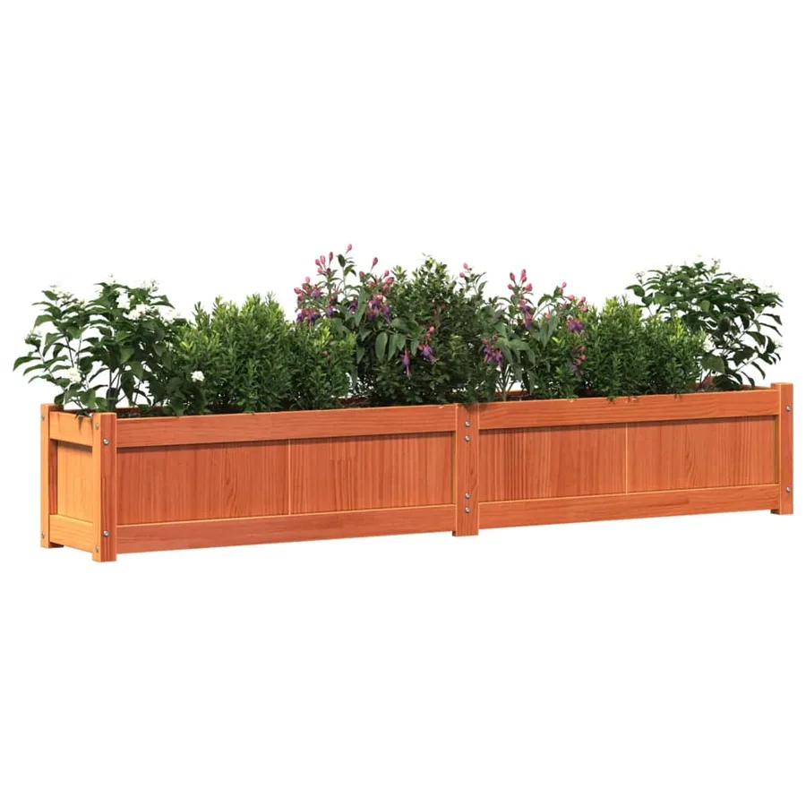 Jardinières 2 pcs cire marron bois de pin massif - 4