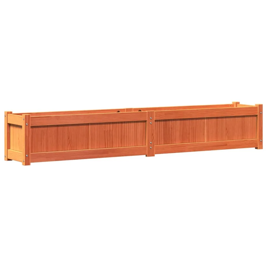 Jardinières 2 pcs cire marron bois de pin massif - 5