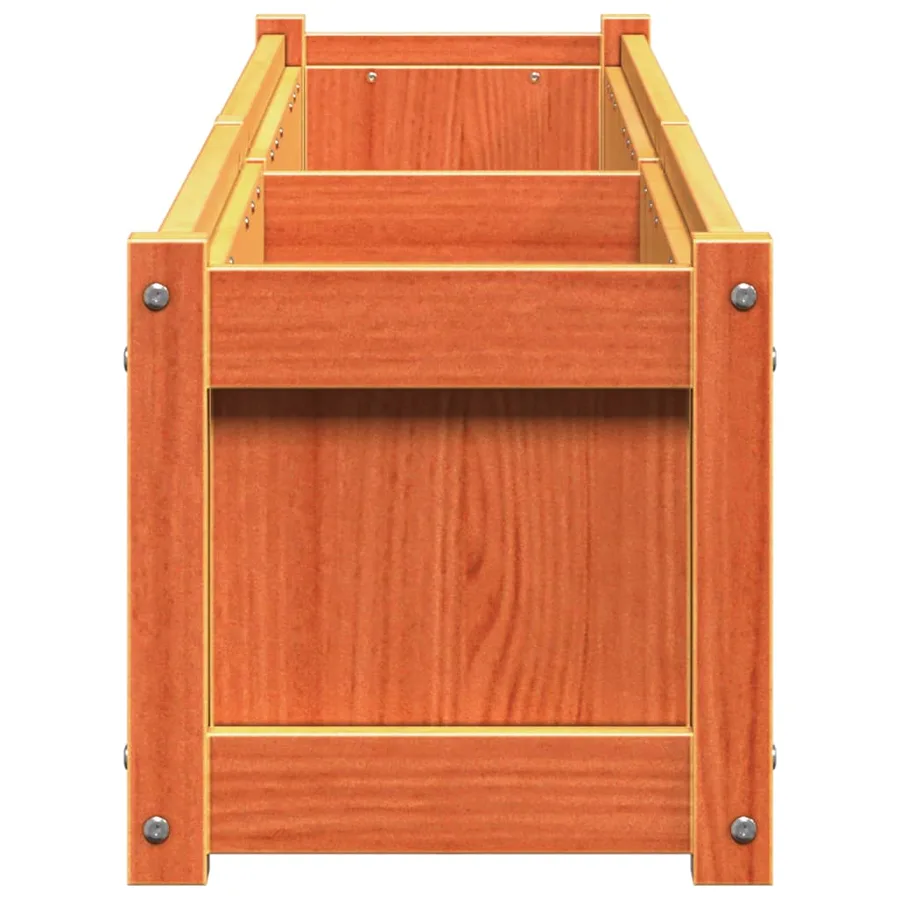 Jardinières 2 pcs cire marron bois de pin massif - 7