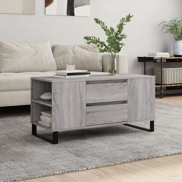 Table basse sonoma gris 102x44,5x50 cm bois d'ingénierie