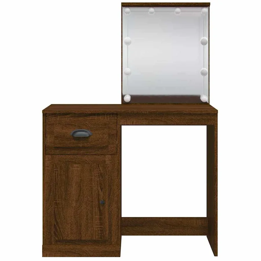 Coiffeuse avec lumières LED chêne marron 90x42x132,5 cm - 5