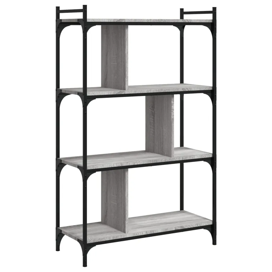 Bibliothèque à 4 niveaux sonoma gris 76x32x123 cm - 2