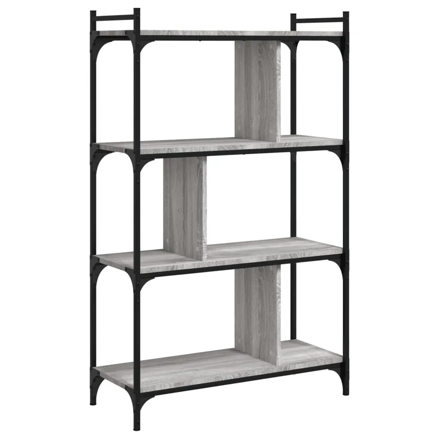 Bibliothèque à 4 niveaux sonoma gris 76x32x123 cm - 4