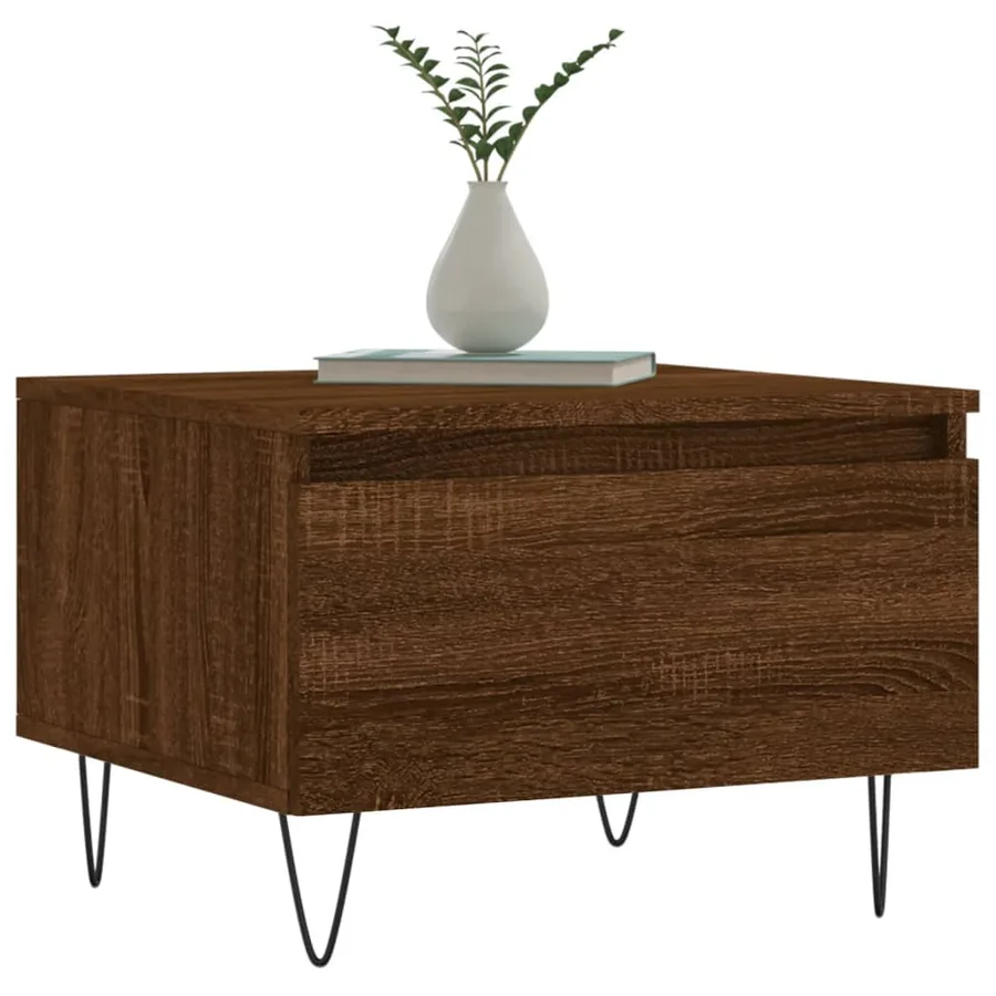 Tables basses 2 pcs chêne marron 50x46x35 cm bois d'ingénierie - 3