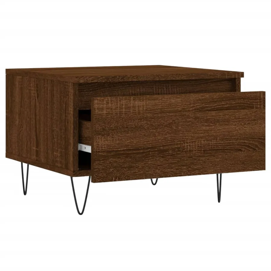 Tables basses 2 pcs chêne marron 50x46x35 cm bois d'ingénierie - 7