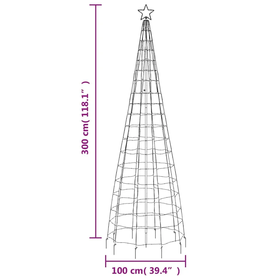 Sapin de Noël à LED avec pointes 570 LED blanc froid 300 cm - 11