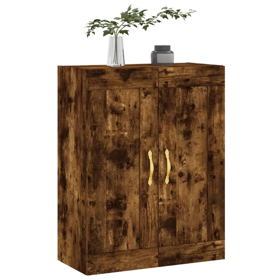 Armoire murale chêne fumé 69,5x34x90 cm bois d'ingénierie - 4