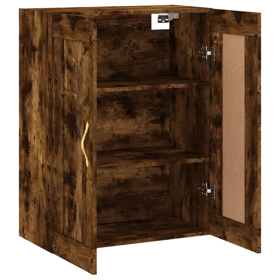 Armoire murale chêne fumé 69,5x34x90 cm bois d'ingénierie - 6