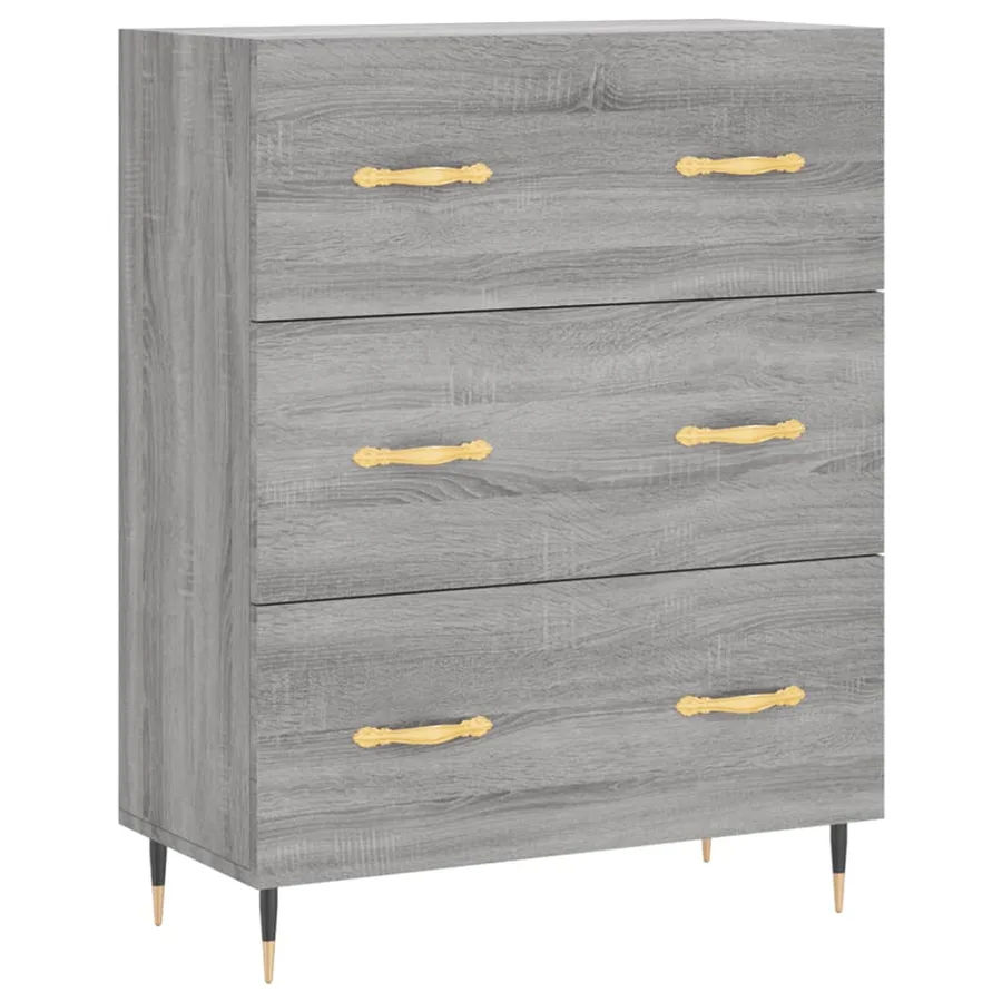 Buffet haut Sonoma gris 69,5x34x180 cm Bois d'ingénierie - 6