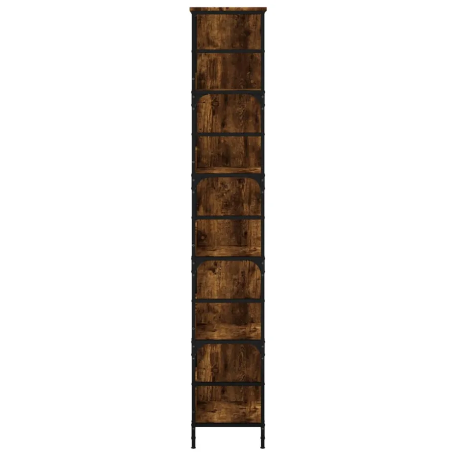 Bibliothèque chêne fumé 78,5x33x188,5 cm bois d'ingénierie - 5