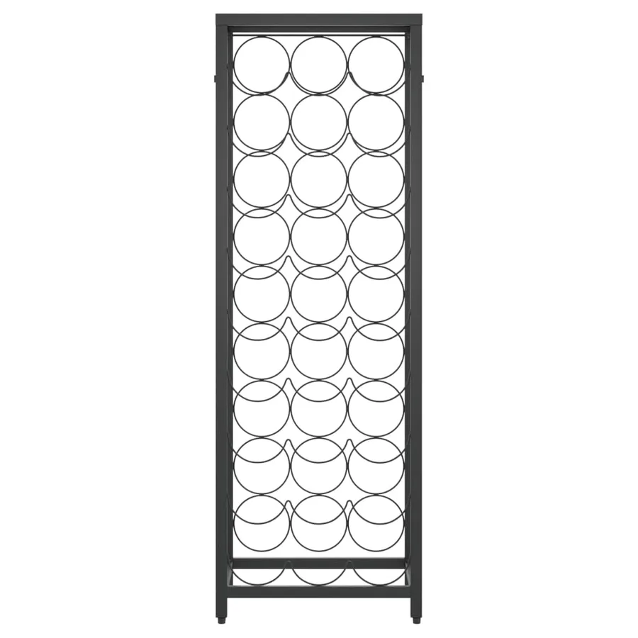 Casier à bouteilles de 27 bouteilles noir 34x18x100cm fer forgé - 3