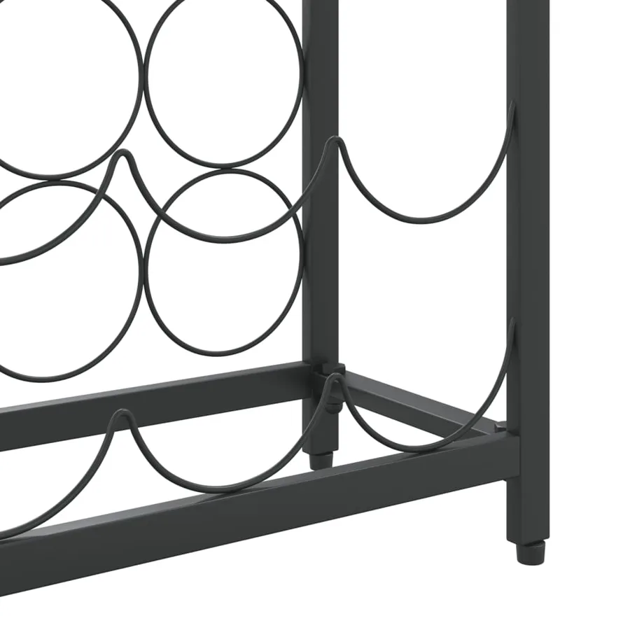 Casier à bouteilles de 27 bouteilles noir 34x18x100cm fer forgé - 6