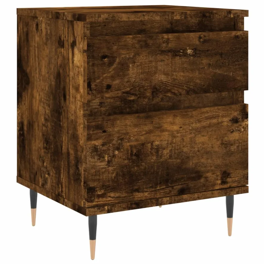 Table de chevet chêne fumé 40x35x50 cm bois d’ingénierie - 2