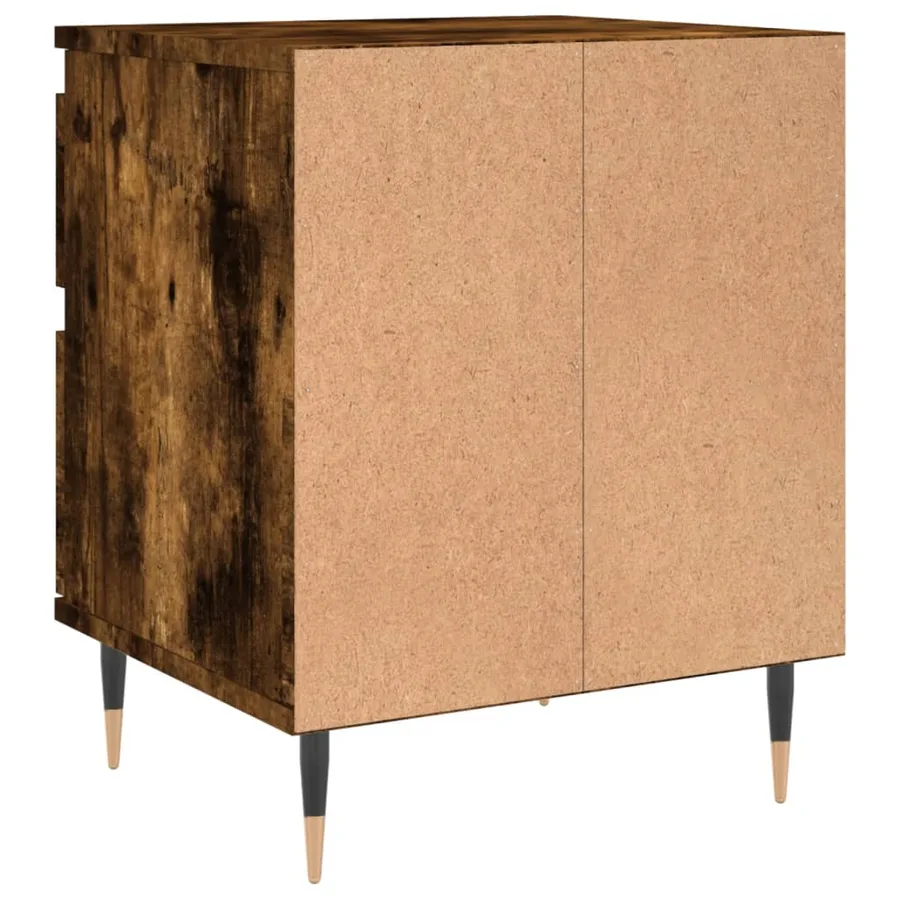 Table de chevet chêne fumé 40x35x50 cm bois d’ingénierie - 5