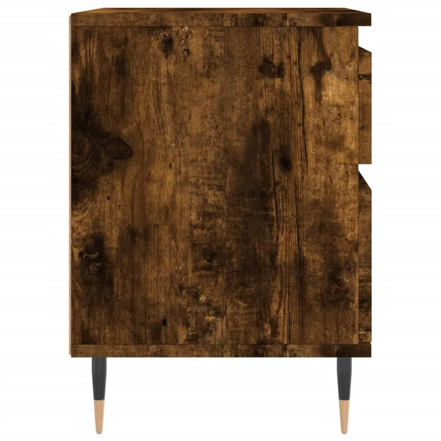 Table de chevet chêne fumé 40x35x50 cm bois d’ingénierie - 6