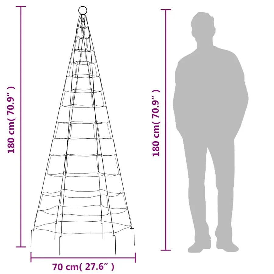 Sapin de Noël à LED 200 LED bleu 180 cm - 10