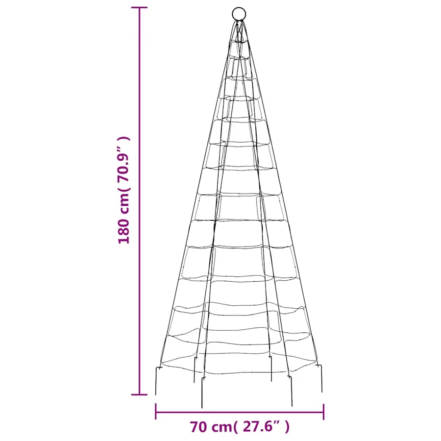 Sapin de Noël à LED 200 LED bleu 180 cm - 11