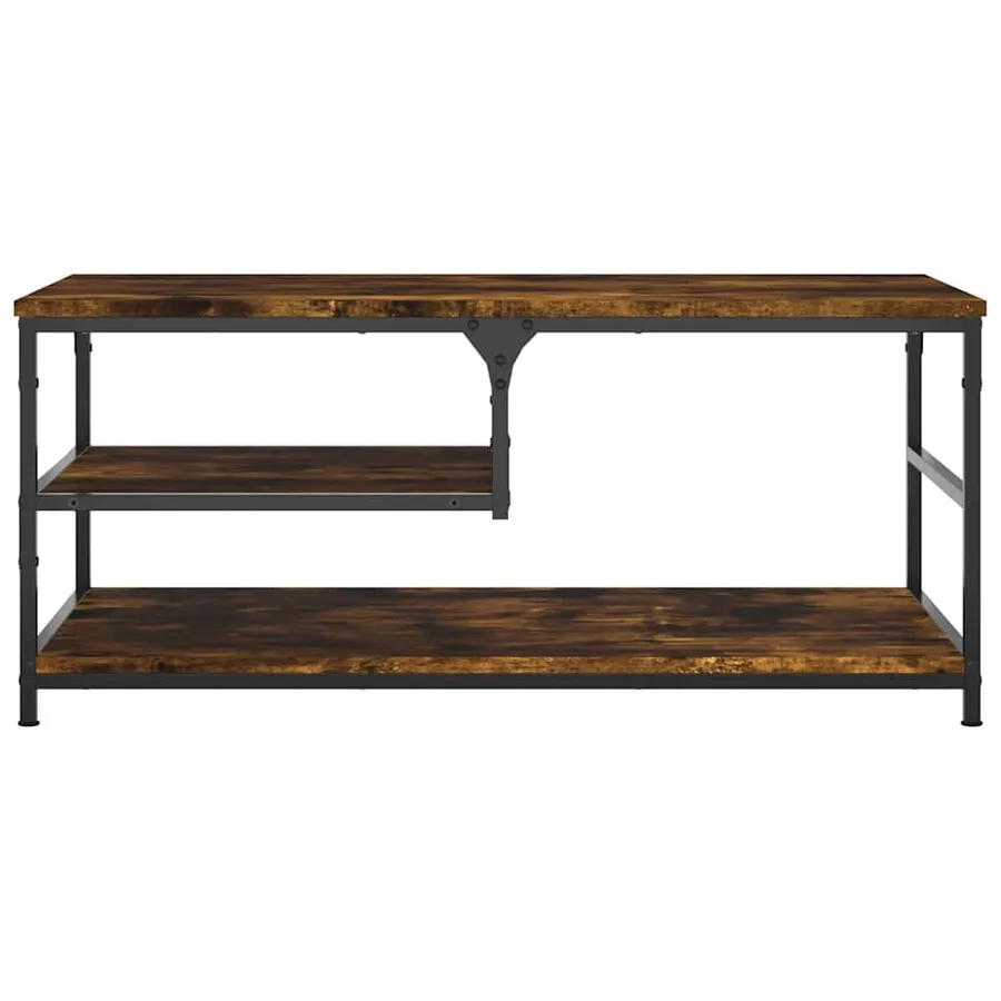 Table basse chêne fumé 90x49x40 cm bois d'ingénierie - 4
