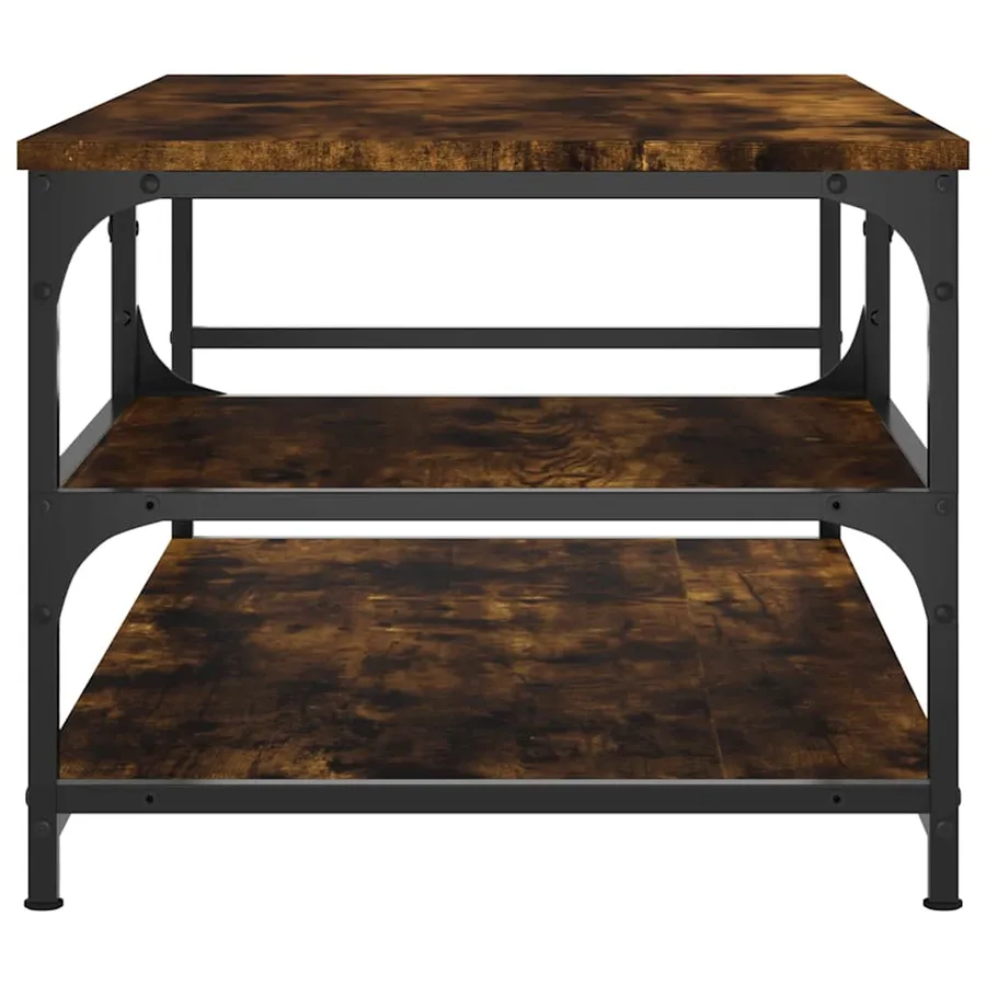 Table basse chêne fumé 90x49x40 cm bois d'ingénierie - 5