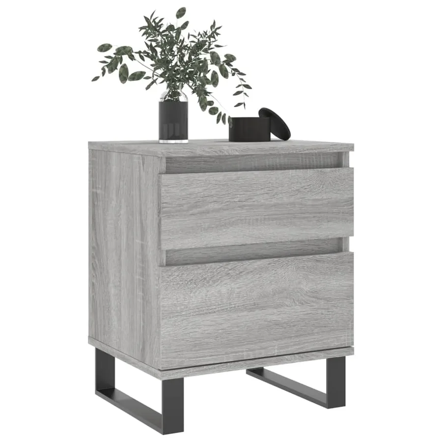 Tables de chevet 2 pcs sonoma gris 40x35x50 cm bois ingénierie - 10
