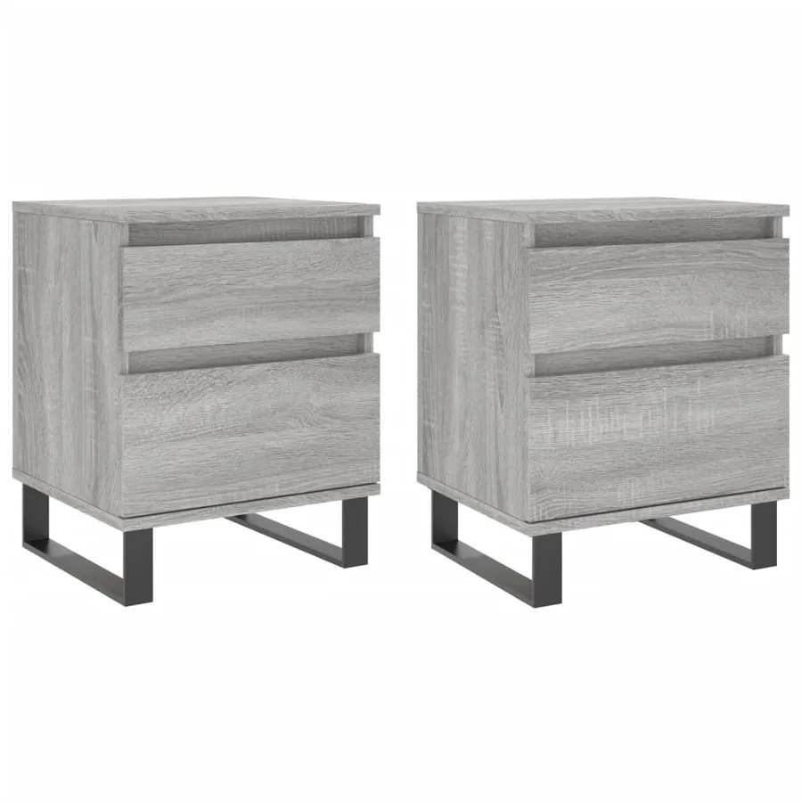 Tables de chevet 2 pcs sonoma gris 40x35x50 cm bois ingénierie - 2