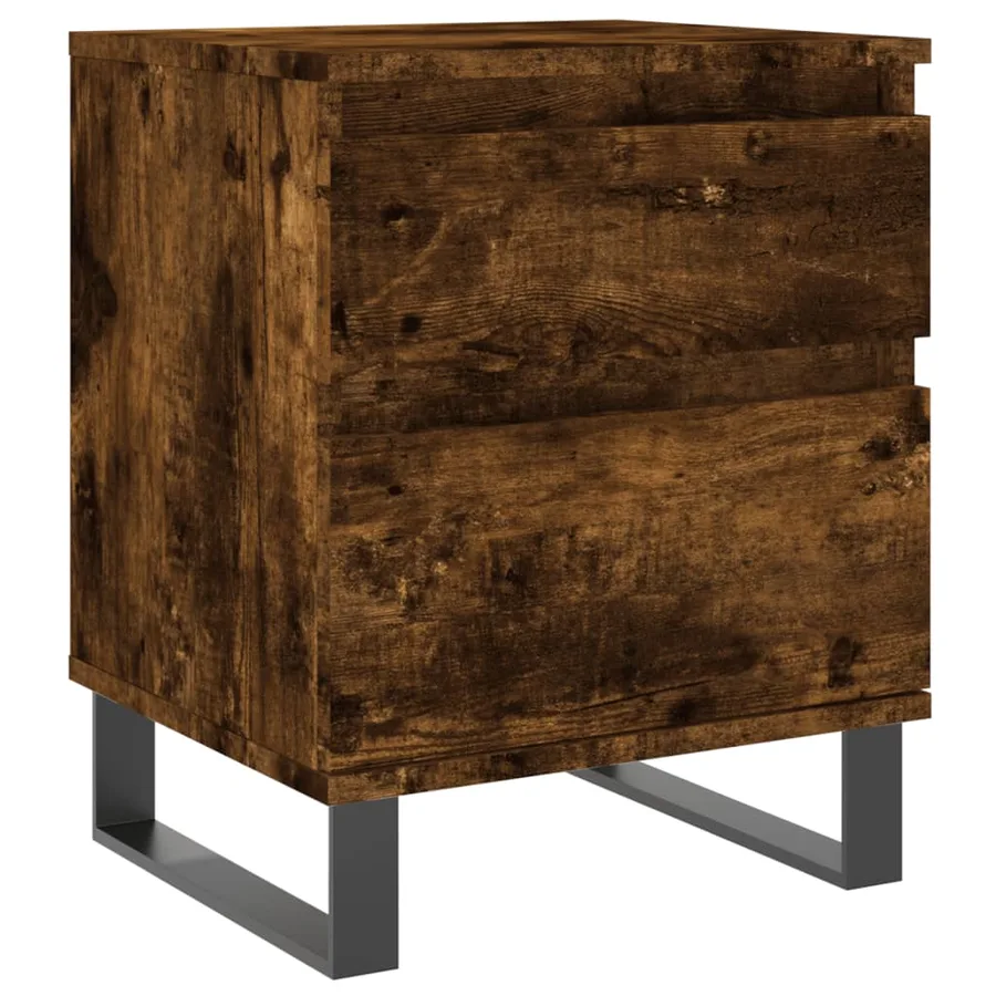 Tables de chevet 2 pcs chêne fumé 40x35x50 cm bois ingénierie - 3