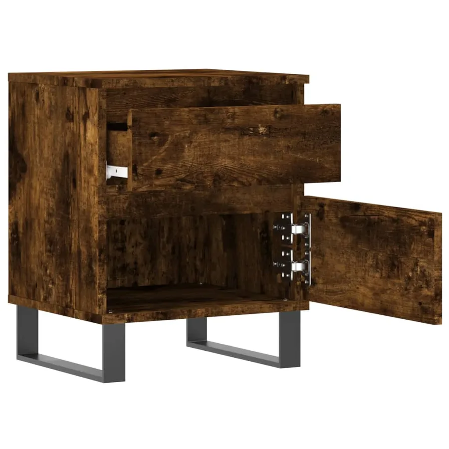 Tables de chevet 2 pcs chêne fumé 40x35x50 cm bois ingénierie - 5