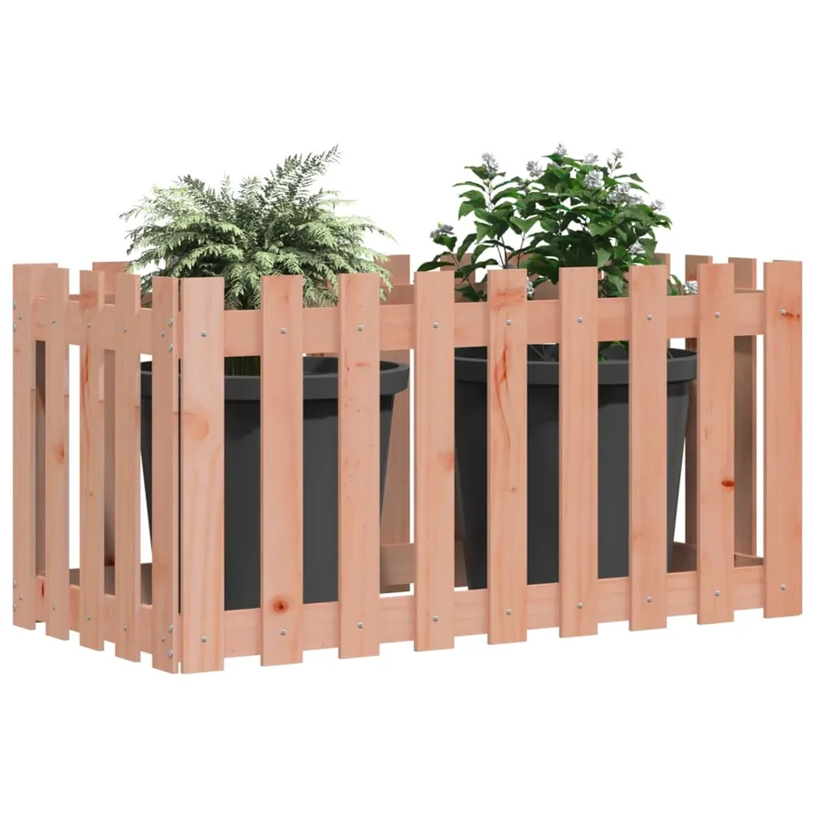 Lit surélevé de jardin design de clôture bois douglas massif - 3