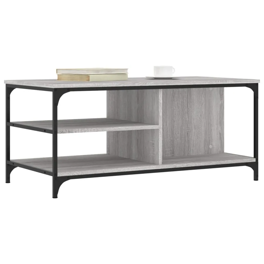 Table basse Sonoma gris 100x50x45 cm Bois d'ingénierie - 3