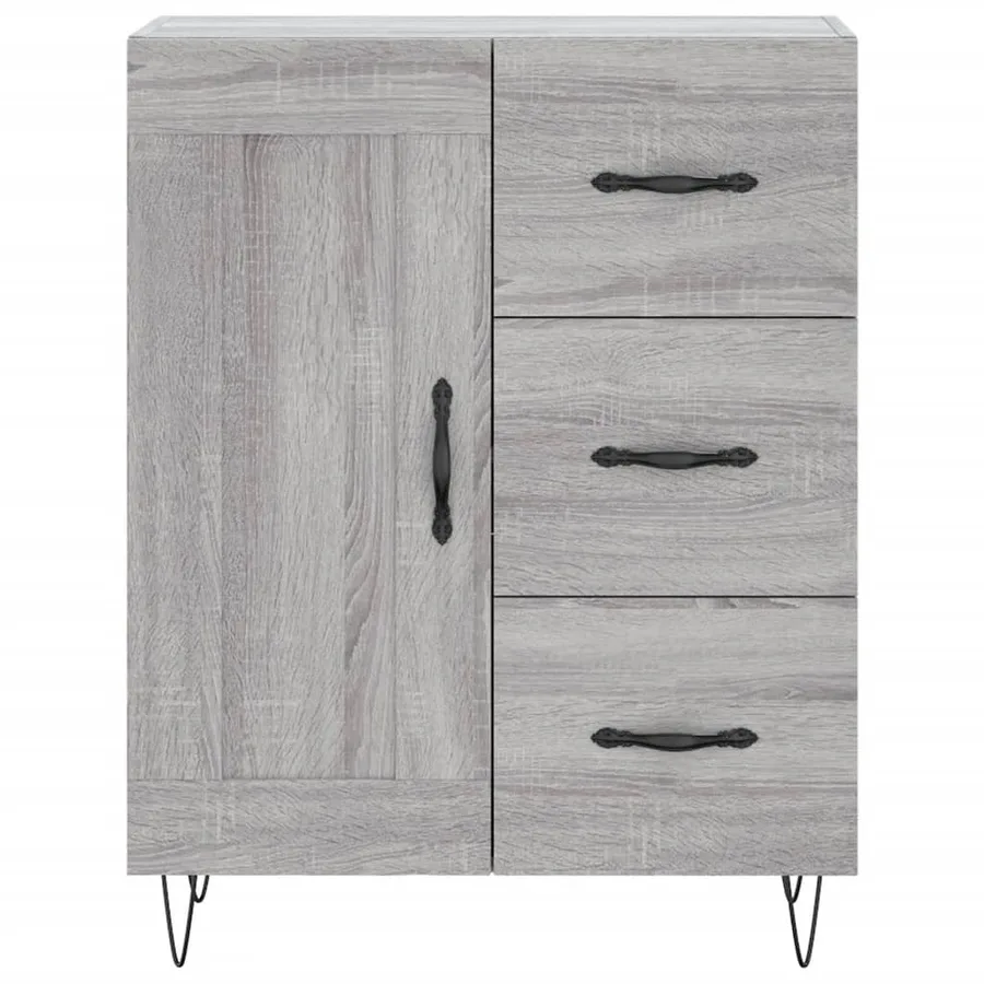 Buffet haut Sonoma gris 69,5x34x180 cm Bois d'ingénierie - 8