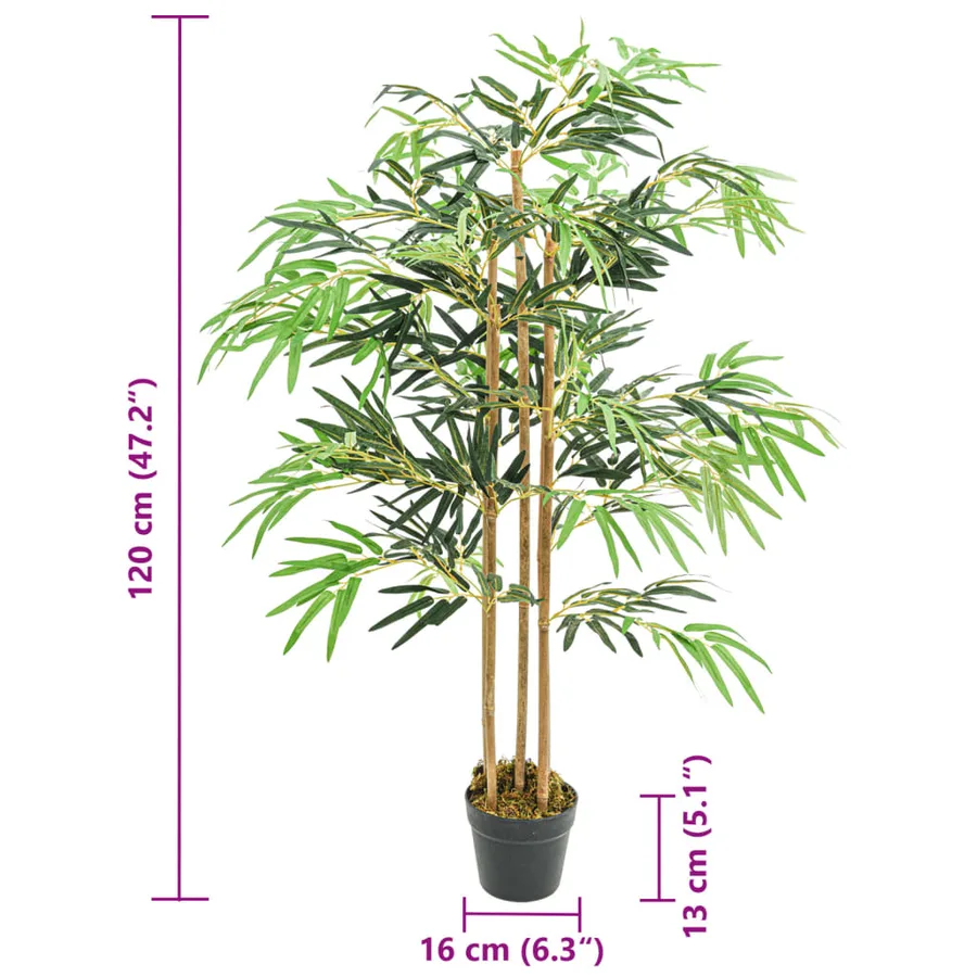 Bambou artificiel 730 feuilles 120 cm vert - 4