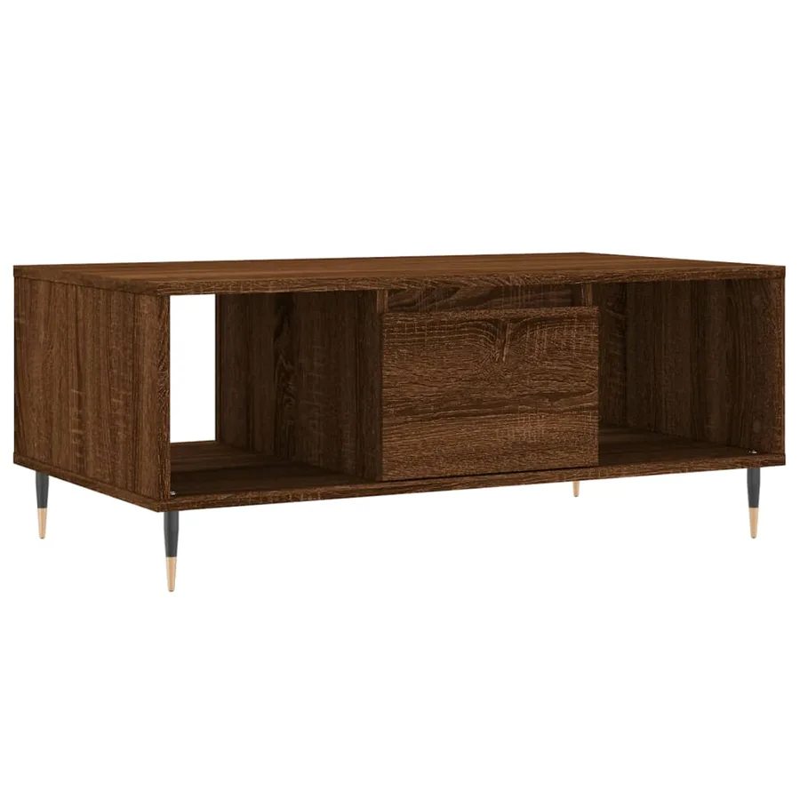 Table basse Chêne marron 90x50x36,5 cm Bois d'ingénierie - 2