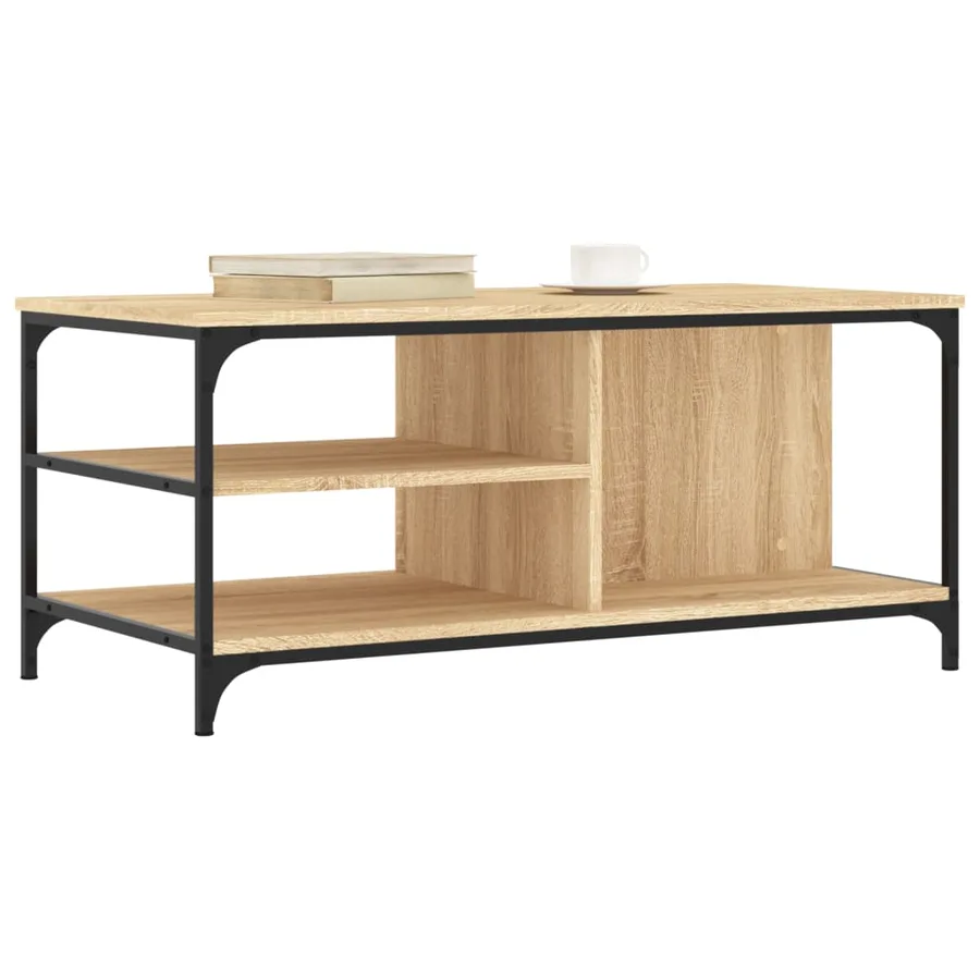 Table basse Chêne sonoma 100x50x45 cm Bois d'ingénierie - 3