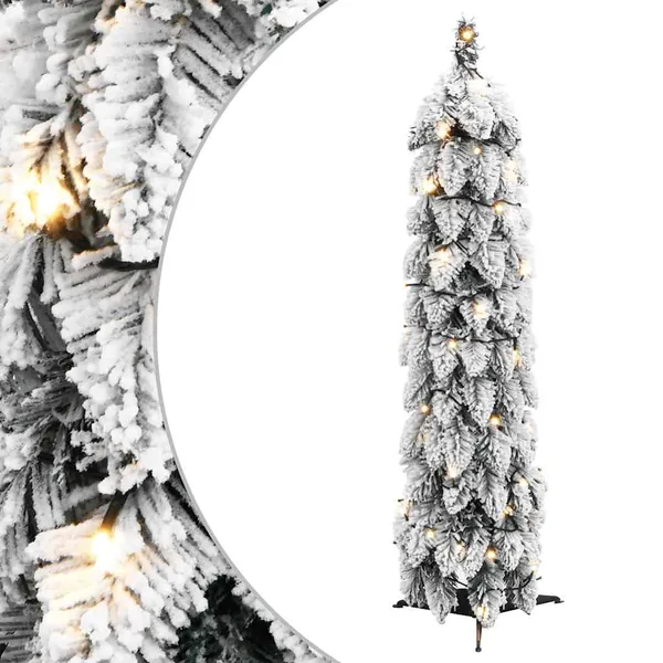 Sapin de Noël artificiel pré-éclairé avec 30 LED/neige floquée
