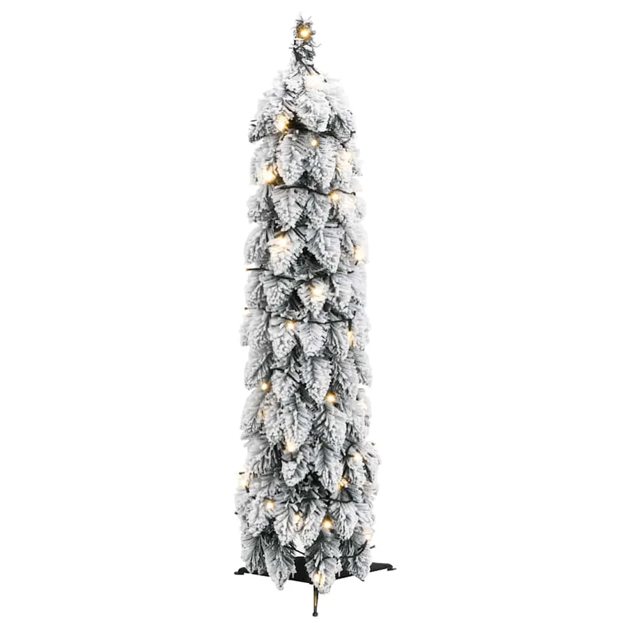 Sapin de Noël artificiel pré-éclairé avec 30 LED/neige floquée - 3