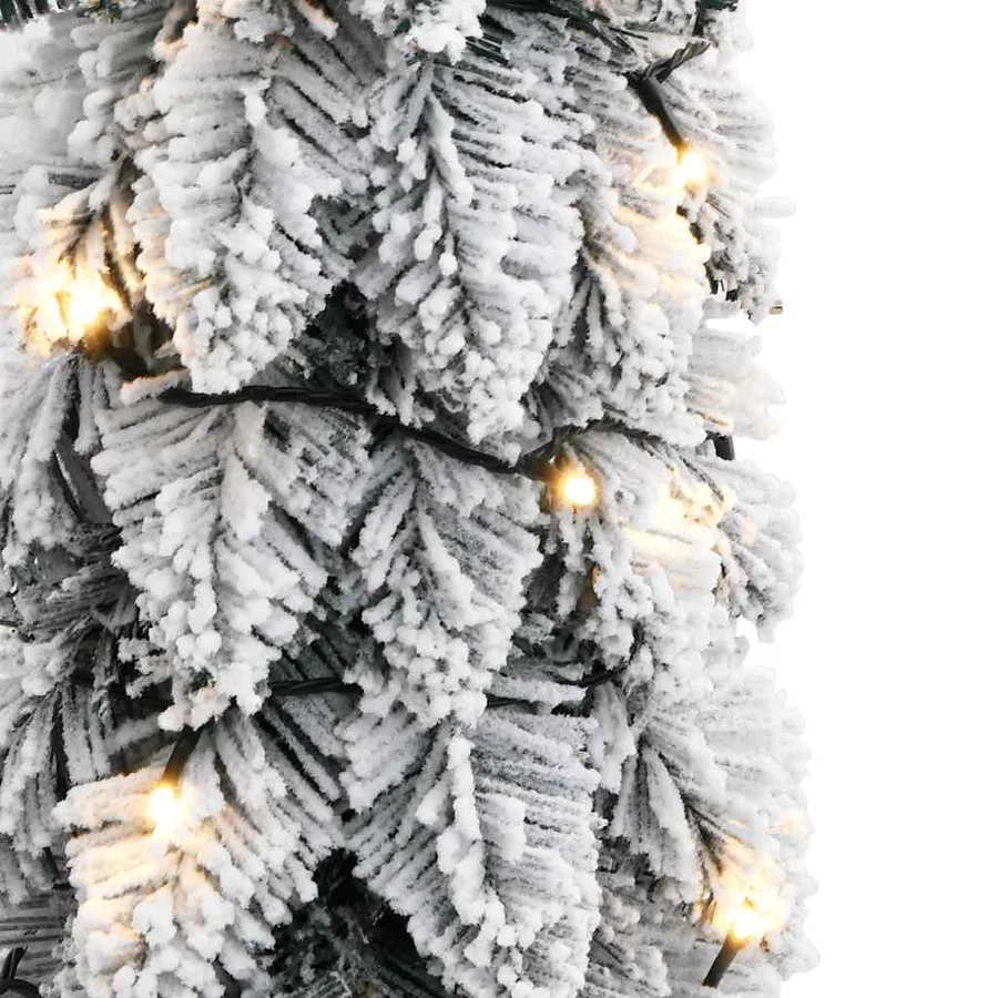 Sapin de Noël artificiel pré-éclairé avec 30 LED/neige floquée - 7