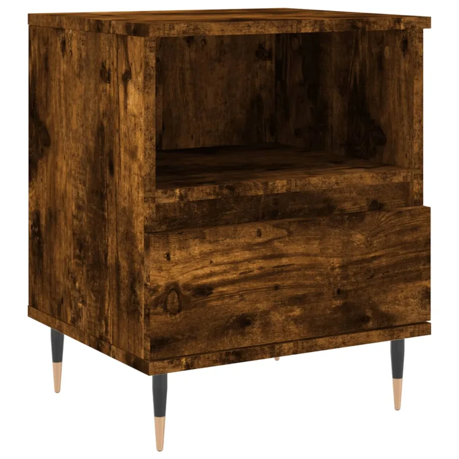 Tables de chevet 2 pcs chêne fumé 40x35x50 cm bois ingénierie - 5