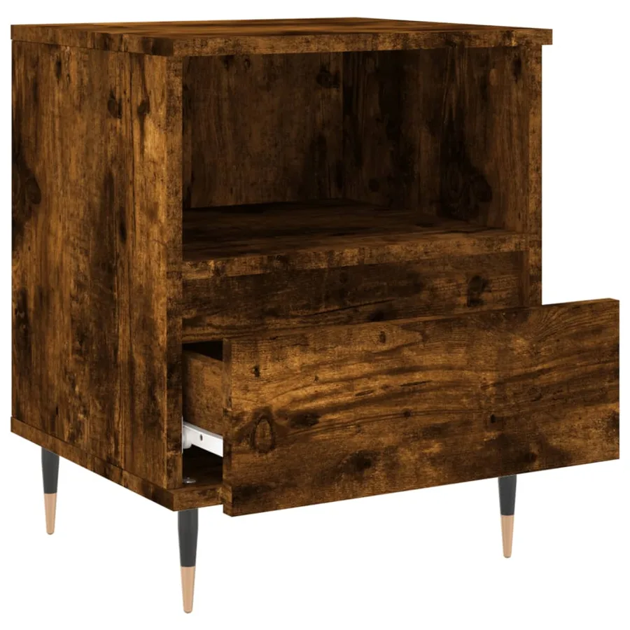 Tables de chevet 2 pcs chêne fumé 40x35x50 cm bois ingénierie - 6